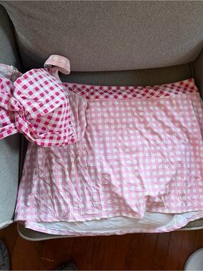 Draper James Pink and White Gingham Mini Skirt